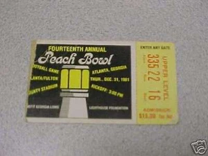 1981 PEACH BOWL TICKET West Virginia / Florida - Picture 1 of 1