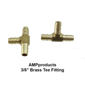 1pc Brass T Barbed Tee Fitting 3/8 Hose Air Water Fuel Boat Forged Quality - Bild 1 von 1