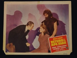 RETURN OF THE APE MAN 1943 * BELA LUGOSI HORROR LOBBY CARD * EXTREMELY RARE!! - Picture 1 of 8
