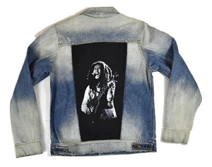 Dragonfly Boys Bob Marley Rasta Legend Denim Jacket New L - Picture 1 of 2