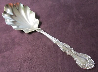 Cuchara grande de bayas REX 1904 plateada cuenco festoneado M monograma Foto 1 de 4