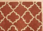 Ryana Scroll Tile Terra Cotta Modern Hand-Tufted 100% Wool Area Rug Carpet