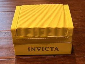 Invicta Empty Yellow Silver Presentation Watch Box Case With Pillow & Paperwork - Picture 1 of 5