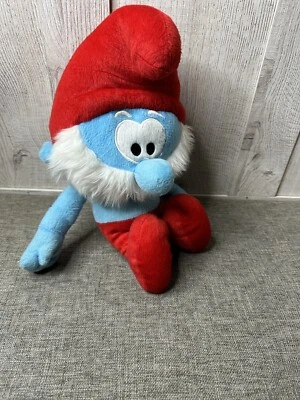 Papa Smurf Plush The Smurfs Nanco 2010 Peyo Blue White Red 13" - Image 1 of 4