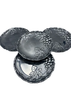 Arthur Court 8" Plate Appetizer Cheese Grapevine Design Set of 4 - Picture 1 of 8