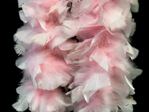 2 Yards - Light Pink Turkey Flat Heavyweight Feather Boa Wedding Supply 150 Gram - Picture 1 of 9