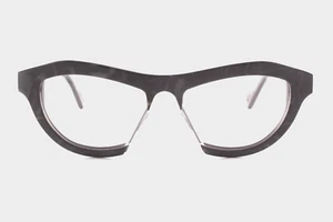 Rare Authentic Theo James 17 3 50mm Matte Black Marble Glasses Cat Eye Belgium - Picture 1 of 7