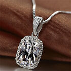 4 Colors Cubic Zirconia Necklaces Pendant Elegant Women 925 Silver Jewelry