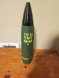 3D Printed - 75mm M48 Howitzer Shell - 75H - Replica - Picture 1 of 7