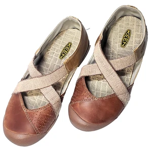 Scarpe basse Keen Lower East Side Mary Jane in pelle marrone con cinturino usate in ottime condizioni da donna taglia 6 - Foto 1 di 12