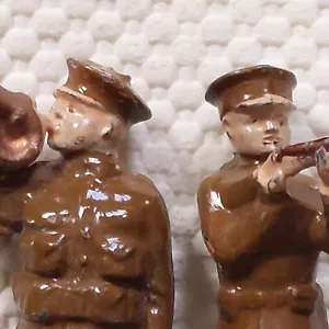Vintage John Hill & Co painted lead 1/32 WW1 British Army toy soldiers x 2 - Picture 1 of 10
