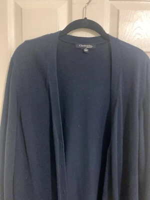 Cárdigan Mujer Chadwicks Azul Marino Talla 1X Botón Delantero Foto 1 de 4