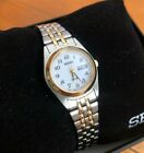 Seiko Women's Solar White Dial Two-Tone Stainless Steel Date Watch SUT116