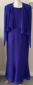 Simon Ellis long dress and jacket 14 occasion evening - Picture 1 of 12