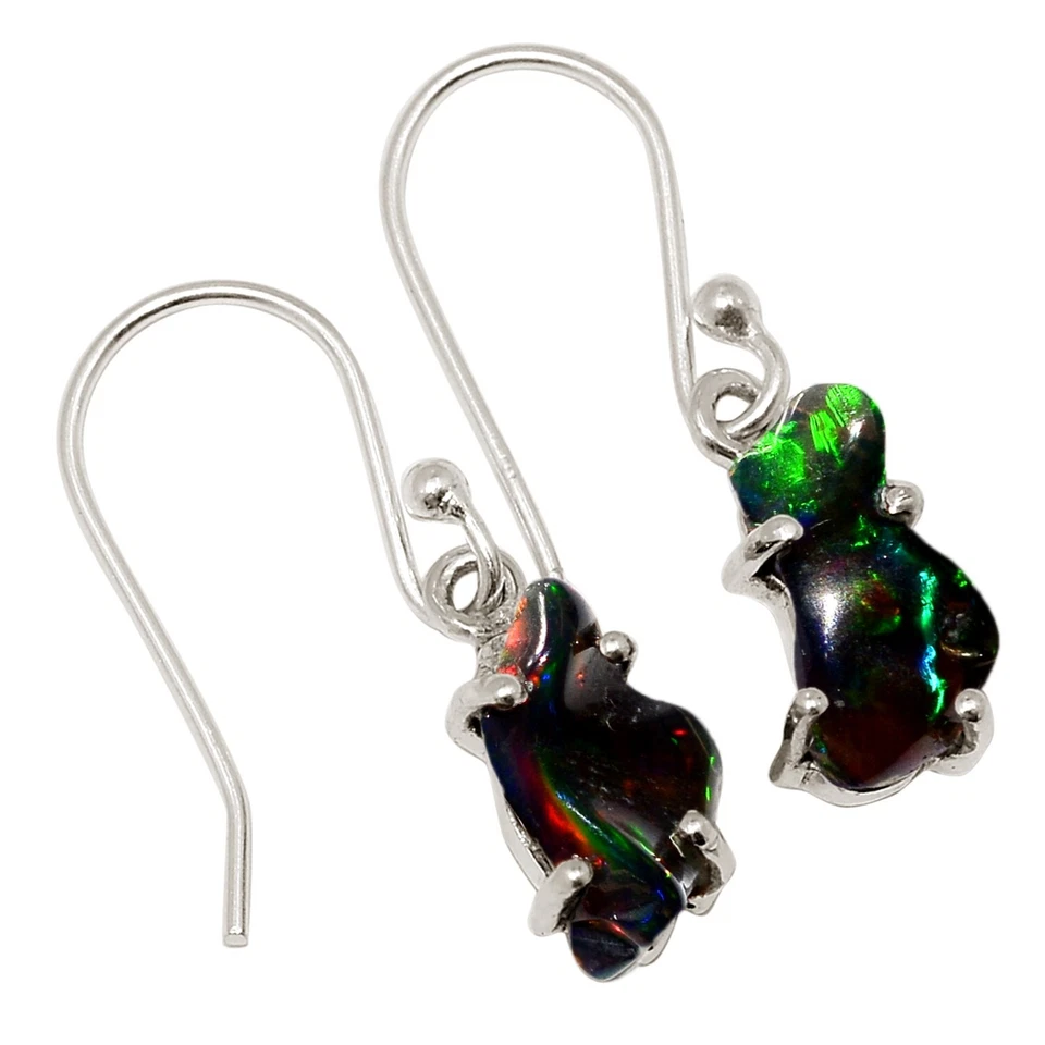 Pendientes Chalama Natural Ópalo Negro Plata de Ley 925 Joyería ALLE-19318 Foto 1 de 1