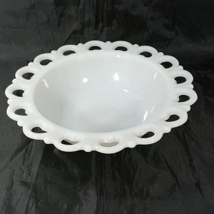 Vaso de leche Anchor Hocking Lace Edge Depression 9,5" tazón para servir - Imagen 1 de 6