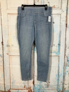 Old Navy Jeggings Mid Rise Adjustable Waist Womens Size 10S Blue Stretch Denim - Picture 1 of 11