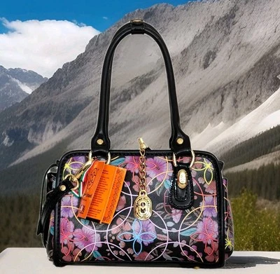 🌞BOLSO CARTERA X-BODY DE CUERO PINTADO FLORAL DISEÑADOR ITALIANO MARINO ORLANDI🌺NUEVO CON ETIQUETAS Foto 1 de 4