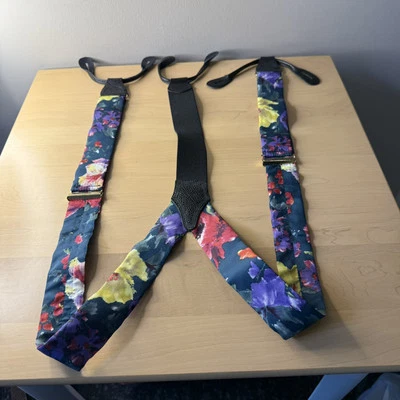 Silk Suspenders Mens Button Holders Artsy Bohemian Tropical Classic Academia - Imagem 1 de 4