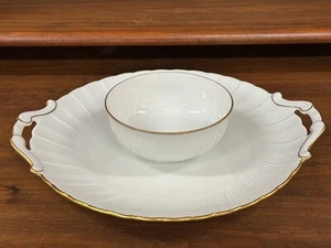 Bernardaud Limoges VERLAINE Crudite Chip & Dip Serving Plate Dish, France - Picture 1 of 7