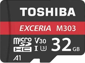 Toshiba 32GB M303 U3 Clase 10 MICROSD V30 U3 Tarjeta de Memoria - Zdjęcie 1 z 1