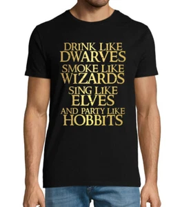 Drink Like Dwarves Lord of the Rings Men's T-shirt - funny - lotr - hobbit - fan - Picture 1 of 2
