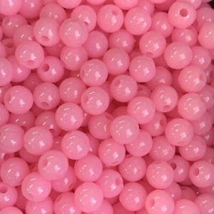 Cuentas rosas 100X redondas cal acrílico 6 mm hágalo usted mismo fabricación de joyas abalorios suministros artesanales - Imagen 1 de 5
