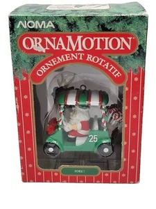 Noma OrnaMotion Fore Golf Ornament Santa & Elk On Cart Christmas Vintage 1997 - Imagen 1 de 12
