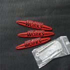 Small Red Works  Matte Metal Grille Emblem + 2X Sticker Badge Decal Luxury Turbo
