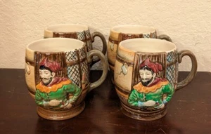 (4) Beswick England 1127 Coffee Cup Mugs Merry Wives Of Windsor Shakespeare - Picture 1 of 19