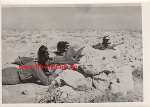 Original Pressefoto Wehrmacht Italienische Soldaten in Stellung Afrika Korps - Picture 1 of 2