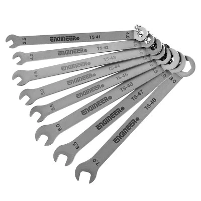 SUPER SLIM METRIC SPANNER SET stainless, small sizes thin slender ENGINEER TS-04