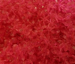 200 Pcs Transparent Hot Pink 18mm Starflake Sunburst Plastic Acrylic Craft Beads - Picture 1 of 3