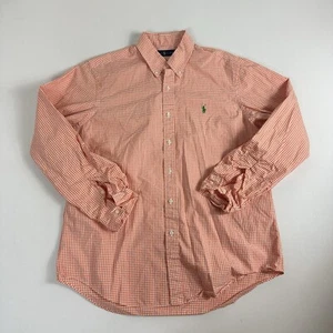 Polo Ralph Lauren Hemd klassisch orange Gingham kariert Knopfleiste Herren Large adrett - Bild 1 von 7