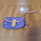 Vintage Dooney And Bourke Womens Purple Wristlet Purse Bag With Strap