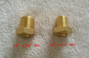 brass fittings adapter for transducer temp oil senders 1/8” to 1/4”,1/8” to 3/8” - Picture 1 of 5