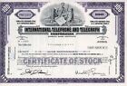 International Telephone And Telegraph Corp. Preferd Stock Certificate 100 Shares