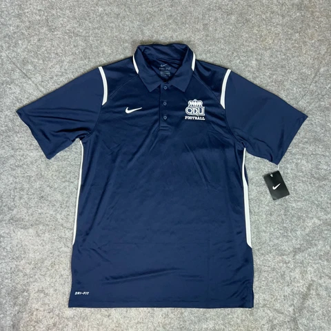 Old Dominion Monarchs Mens Shirt Polo Medium Nike Navy White NCAA Football NWT Cover