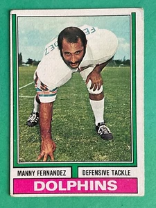 Manny Fernandez 1974 Topps Football Card #365 - Miami Dolphins Defensive Tackle - Picture 1 of 3