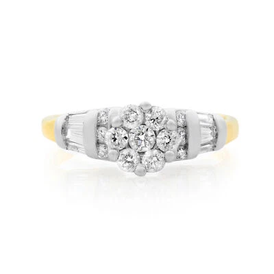 Rachel Koen Diamond Wedding Ring 14K White and Yellow Gold 0.25cttw Size 7 - Image 1 of 4