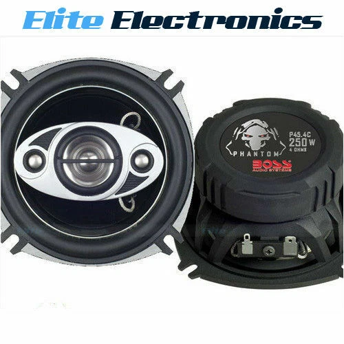 BOSS P45.4C PHANTOM 4" 4-WAY 250W MAX FRONT ELECTROPLATE CAR AUDIO SPEAKERS - Image 1 of 1