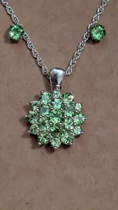 Peridot earrings and necklace 925 NWOT - Picture 1 of 5