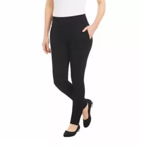Dalia Women's Small Black Ponte Pull-On Pants Tummy Control Panel S NWT - Picture 1 of 3