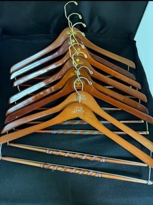 Set of 8 Vintage Wooden Hangers for Pants Nordstrom & Tom James - Picture 1 of 3