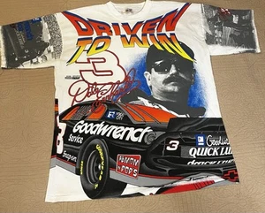 Vintage DALE EARNHARDT All Over Print DRIVEN TO WIN SHIRT Sz XL 1996 Nascar - Picture 1 of 9