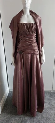 Jora Dress Strapless Size 8-10 Complete With A Stole Shawl. - Image 1 of 4