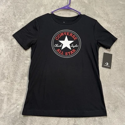Converse все звезды рубашка молодежи большой 12/13 черный Chuck Taylor рубашка с коротким рукавом - Изображение 1 из 4