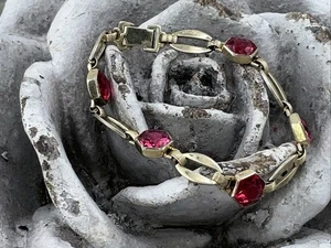 Bracciale Turmoline Originale 14K/Sterlina Vintage - Foto 1 di 6
