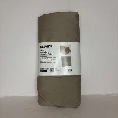 全新宜家 ULLVIDE 灰色米色双床贴合床单 705.902.31 — 第 1/4 张图片