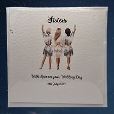Personalised To my sister on my wedding day card, Sister Bridesmaid,  6x6